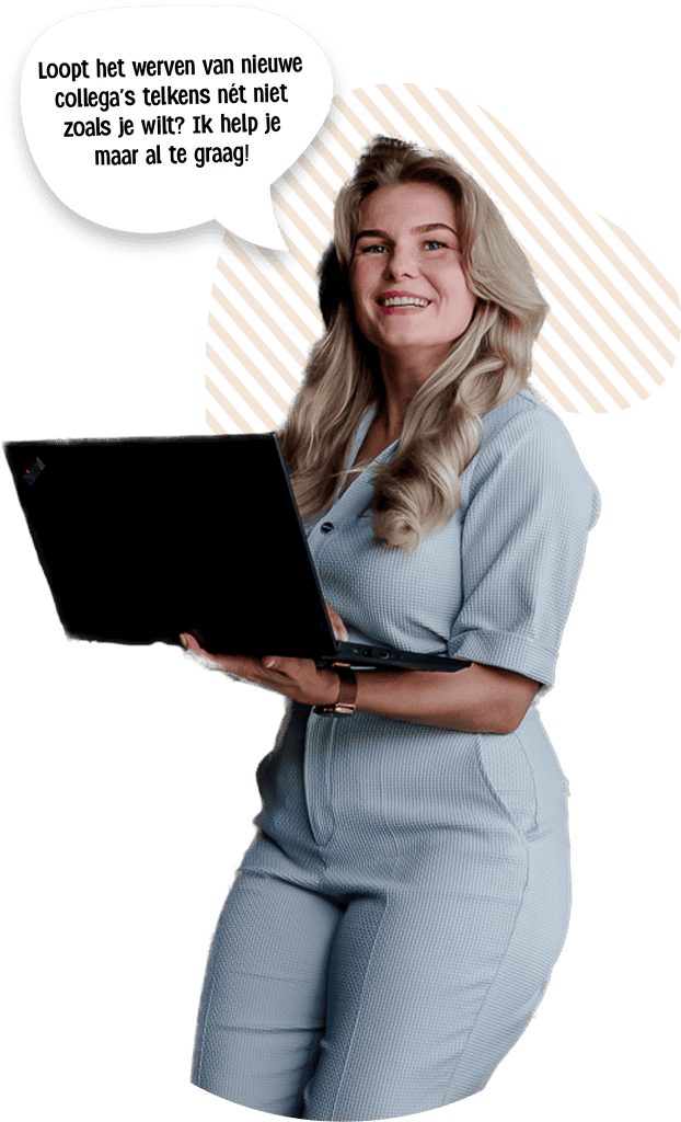 Werkplezier en groei, werknemer met laptop en positieve uitstraling, focus op werkplezier, persoonlijke groei en kantooromgeving, inspirerende werkplek, professionele ontwikkeling.